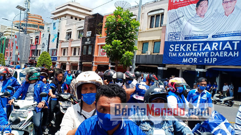 Ribuan Pendukung Kawal Pendaftaran Mor Bastiaan-Hanny Joost Pajouw