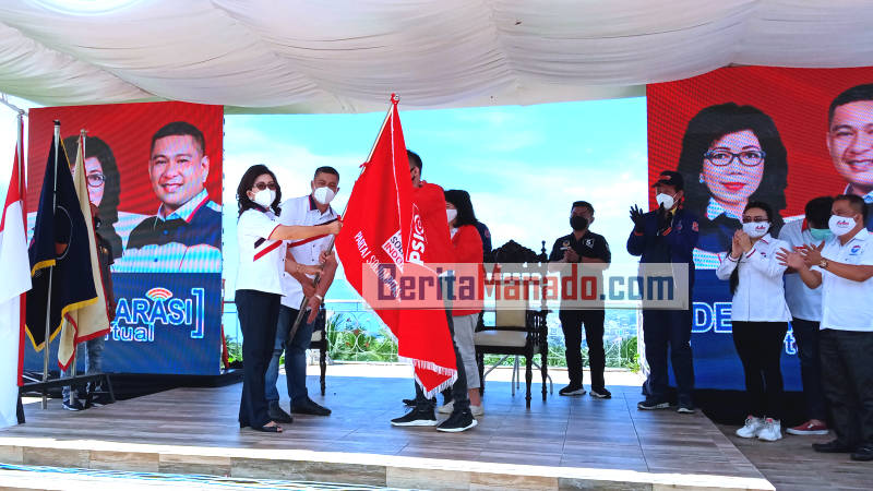 Tiga Partai Koalisi Serahkan Pataka, Vicky Lumentut: Manado Butuh Pemimpin Yang Sabar Dan Semangat
