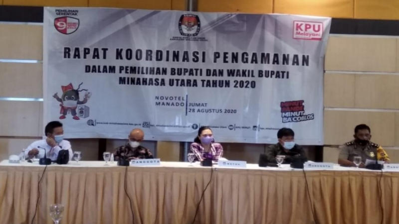 Persiapkan Pendaftaran Bapaslon, KPU Minut Gelar Rakor Pengamanan