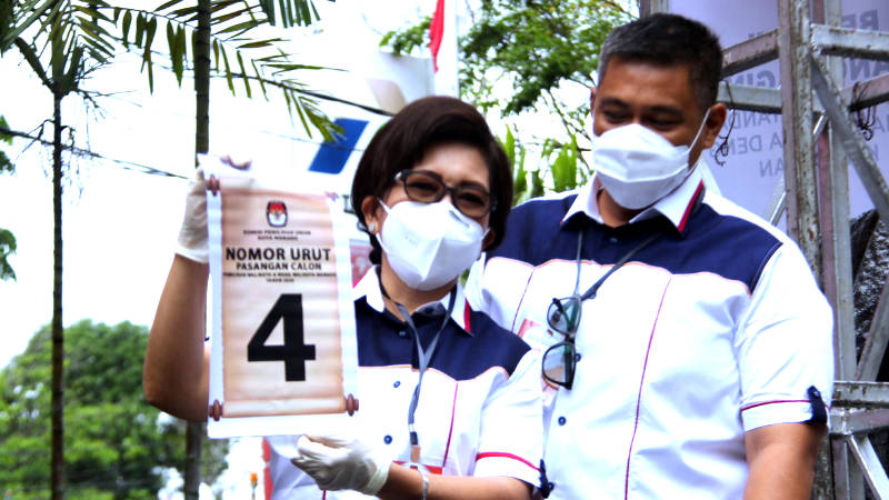 PILWALKOT MANADO: Angka Kemenangan, Julyeta Runtuwene - Harley Mangindaan Dapat Nomor Urut 4
