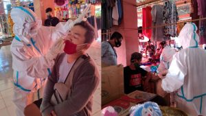 Dinkes Bolmut Lakukan Swab dan Rapid di Pasar Boroko