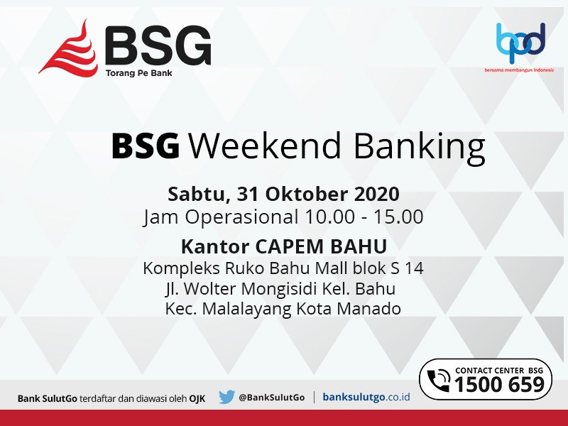 Sabtu, Bank SulutGo Buka Layanan di Capem Bahu