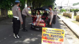 Puluhan Warga Tak Bermasker Terjaring Operasi Yustisi di Sangihe