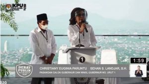 DEBAT PILGUB SULUT: Christiany Paruntu-Sehan Landjar Ingin Pulihkan COVID-19 Dalam 100 Hari