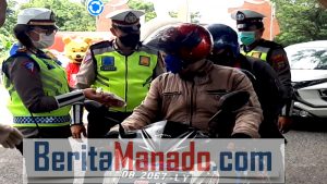 Laksanakan OPS Samrat 2020, Satlantas Polres Minut Bagikan Bingkisan Gratis Untuk Masyarakat