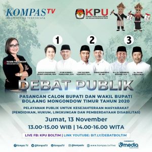 Saksikan! Debat Publik Perdana Pasangan Calon Bupati dan Wakil Bupati Boltim