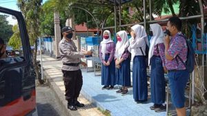 Keren, Satbinmas di Kota Ini Intens Ingatkan Siswa Taati Protokol Kesehatan