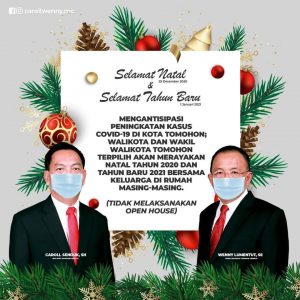 Tidak Ada ‘Open House’ Natal, Caroll-Wenny Ajak Patuhi Prokes
