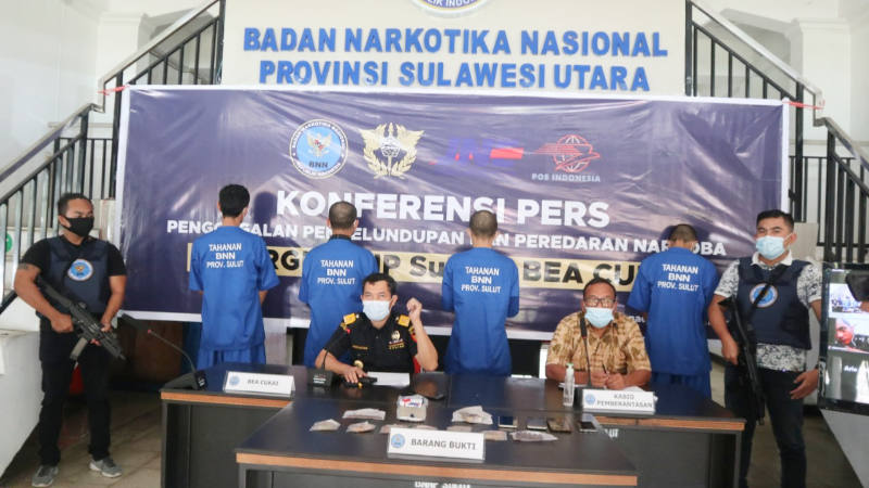 Sinergi Bea Cukai dan BNNP Sulut Gagalkan Penyelundupan dan Peredaran Narkoba