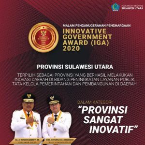 Olly Dondokambey-Steven Kandouw Antar Sulut Raih Penghargaan Provinsi Sangat Inovatif