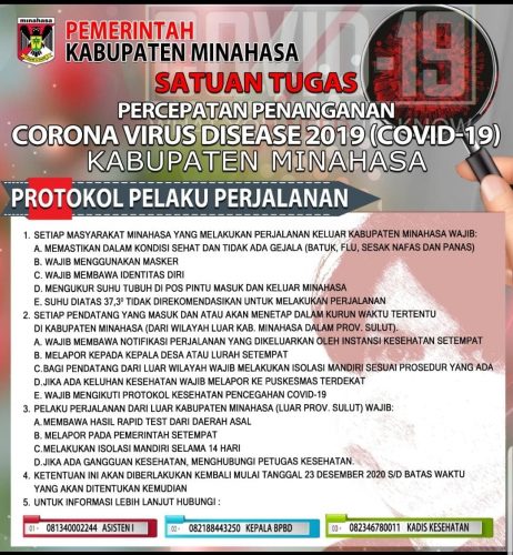 Kembali Ditetapkan Zona Merah, Ini Langkah Pemkab Minahasa