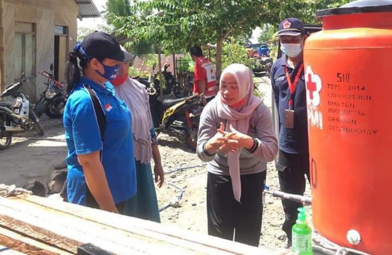 PMI Sosialisasi Penerapan 3M kepada Lansia Korban Bencana Bolsel