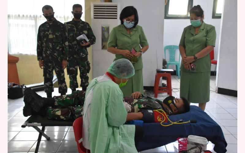 Peringati Hari Juang TNI AD, Korem 131/Santiago Gelar Donor Darah