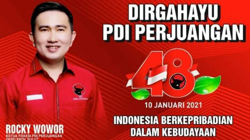 HUT ke-48 PDIP, Rocky Wowor Berbagi Tumpeng di 3 Titik