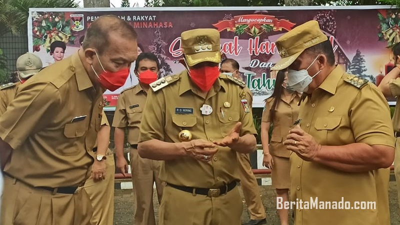 Royke Roring, Robby Dondokambey dan Frits Muntu Kompak di Apel Perdana Pemkab Minahasa