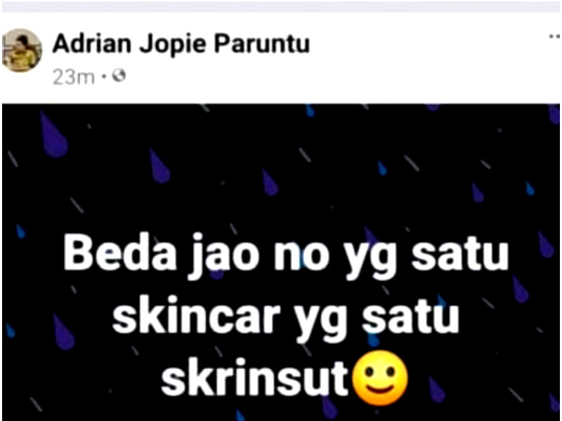 Adrian Paruntu Tegaskan Hanya Punya 1 Akun FB
