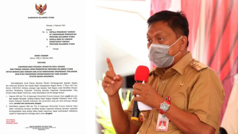 Gubernur Olly Dondokambey Larang ASN/THL Pemprov Sulut Terlibat Ormas Terlarang