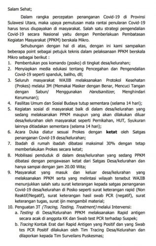 Ini Petunjuk Teknis Pemberlakuan Pembatasan Kegiatan Masyarakat