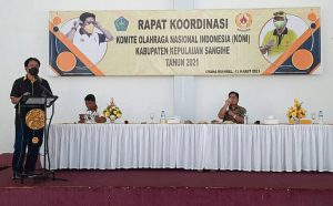 Rakor Evaluasi KONI Sangihe Digelar! Jabes Gaghana Soroti Mekanisme Porprov Terkait Atlet Bayaran