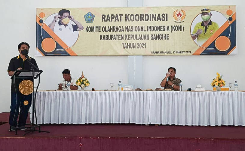 Rakor Evaluasi KONI Sangihe Digelar! Jabes Gaghana Soroti Mekanisme Porprov Terkait Atlet Bayaran
