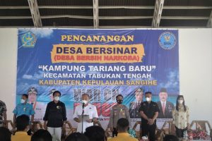 Bersama BNN Sulut, Bupati Jabes Gaghana Canangkan Desa Tariang Baru Jadi “Desa BERSINAR”