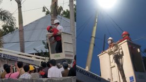 Pra Launching Bitung Terang, Maurits-Hengky Bergantian Nyalakan Lampu Jalan di Manembo-nembo