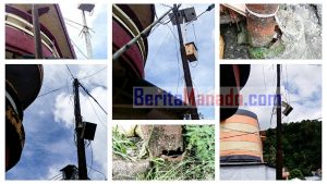 Tiang Telepon di Areal Pasar Petta Dibiarkan ‘Patah’ dan Hampir Roboh, PT Telkom Bahayakan Warga!
