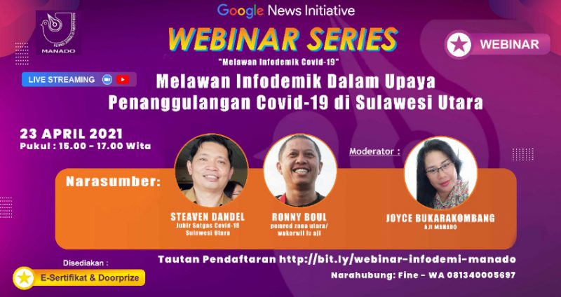 AJI Manado Gelar Webinar Lawan Infodemik Tanggulangi COVID-19