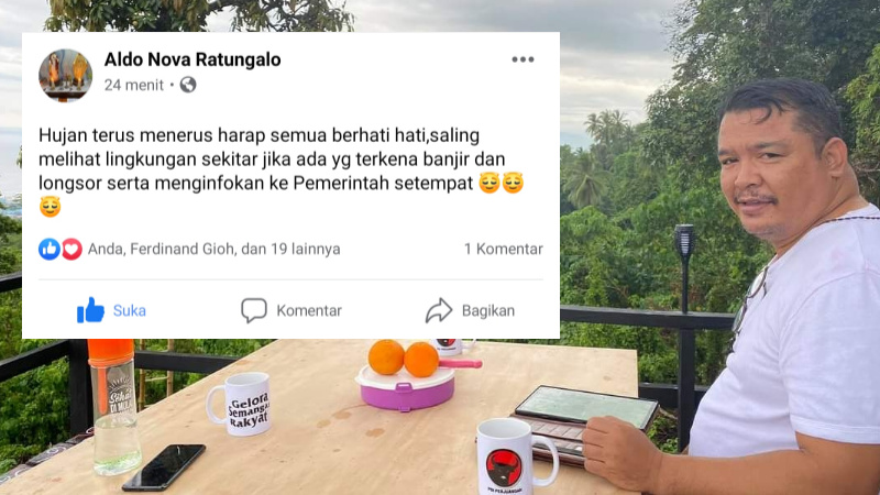 Cuaca Ekstrim, Ketua DPRD Bitung Ingatkan Warga Siaga Bencana Lewat Medsos