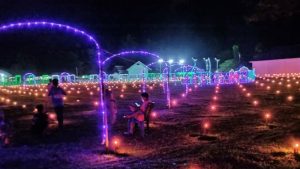 FOTO: Gemerlap Malam Pasang Lampu di Bolmut
