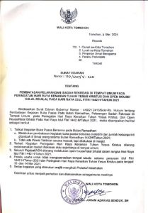 SE Wali Kota Tomohon: Pawai Takbiran, Ibadah Padang Sampai Pelarangan Tempat Wisata Beroperasi