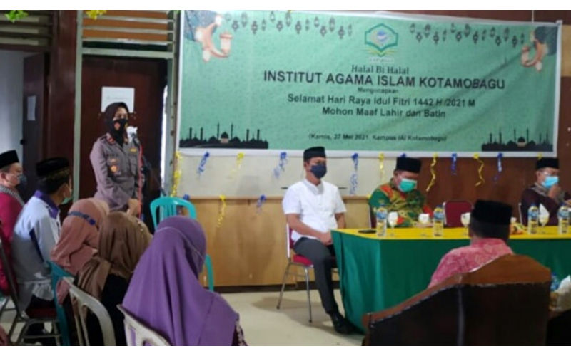 Wakapolres Kotamobagu Ingatkan Pentingnya Prokes di Halal Bi Halal IAIK
