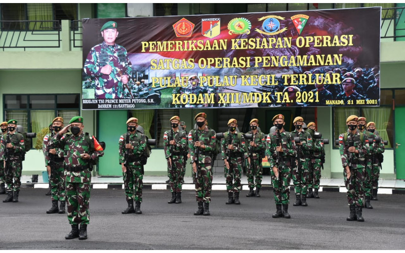 Brigjen TNI Prince Putong Gelar Apel Pasukan, Satgas Operasi Siap Jaga Perbatasan
