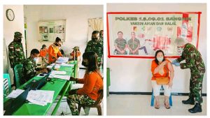 Sukseskan Program Pemerintah, Dandim Pantau Langsung Vaksinasi Persit KCK Kodim 1301/Sangihe