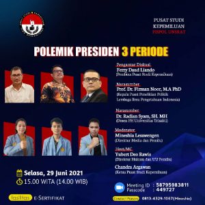 Ferry Liando Cs Akan Bahas Polemik “Presiden 3 Periode”