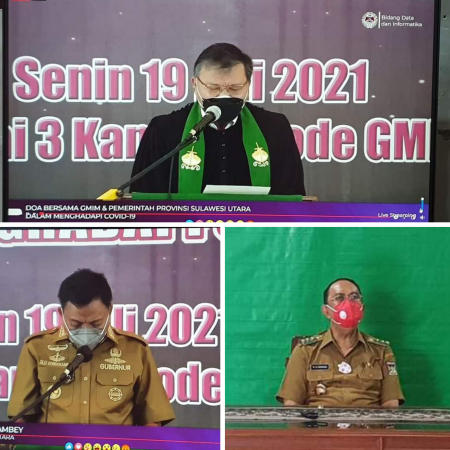 Bupati Royke Roring, Ketua Sinode GMIM dan Gubernur Sulut Doa Bersama untuk Pemulihan Negeri