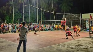 Eksebisi Volly Ball: Tim Pra Pon Sulut Taklukan Tim Popprov Bolmut Dengan Skor 5-0