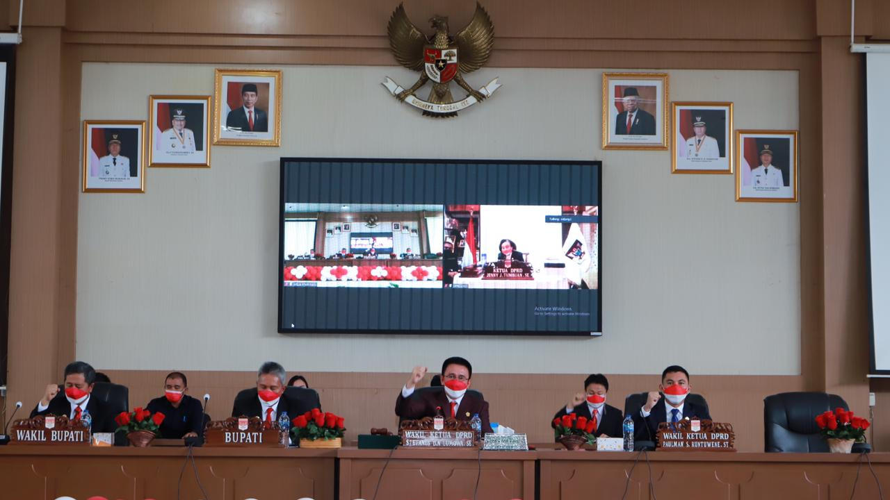 Sambut HUT RI Ke-76 Tahun, DPRD Minsel Gelar Paripurna Mendengarkan Pidato Kenegaraan Presiden RI