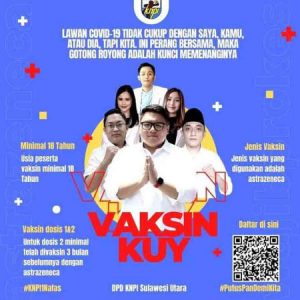 Wagub Steven Kandouw Bangga, KNPI Sulut Bantu Pemerintah Sukseskan Vaksinasi COVID-19