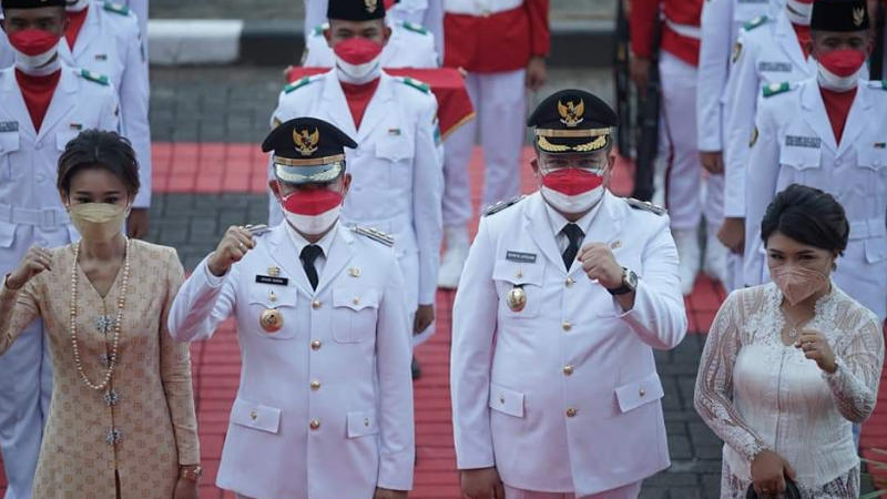Semarak HUT ke-76 Proklamasi Kemerdekaan RI, Bupati Joune Ganda Tampil Perdana Sebagai Irup