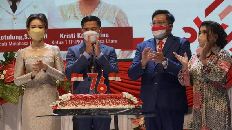 Semarak HUT ke-76 Proklamasi Kemerdekaan RI, Bupati Joune Ganda Tampil Perdana Sebagai Irup