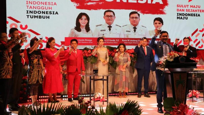 Semarak HUT ke-76 Proklamasi Kemerdekaan RI, Bupati Joune Ganda Tampil Perdana Sebagai Irup