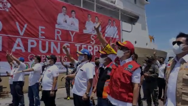 Soft Launching Kapal Isolasi Apung Terpadu di Bitung