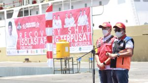 Soft Launching Kapal Isolasi Apung Terpadu di Bitung