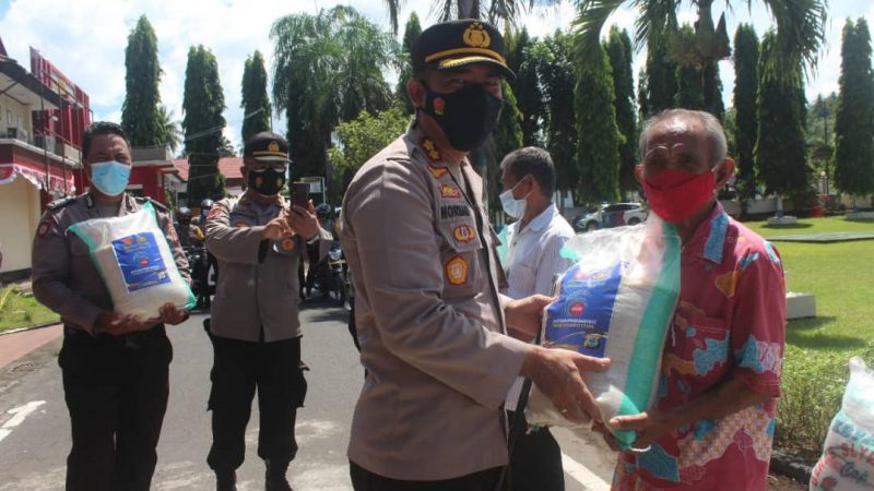 12 Ton Beras Bansos Setpres RI Disalurkan Polres Minsel