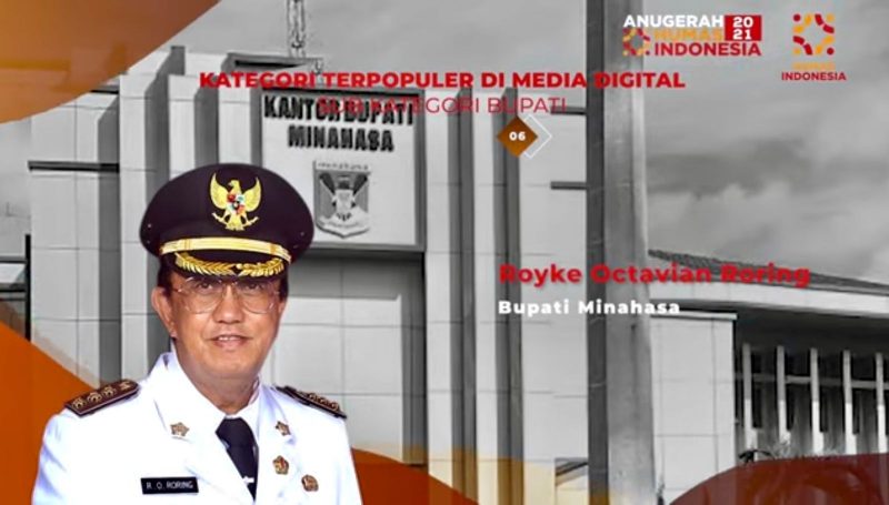 Royke Roring terpilih Bupati Terpopuler di Media Digital 2021