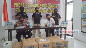 Polres Sitaro Gagalkan Peredaran Ribuan Liter Miras Jenis Cap Tikus