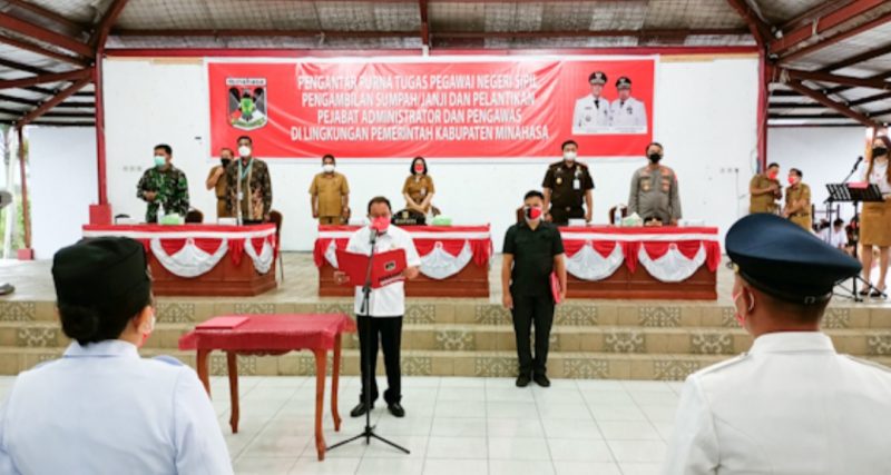 Royke Roring Lantik 97 Pejabat Eselon III dan IV Lingkup Pemkab Minahasa
