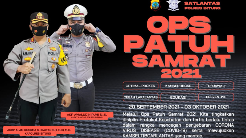 Operasi Patuh Samrat 2021, Awaludin Puhi: Pencegahan COVID-19 Juga Jadi Sasaran