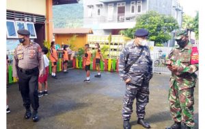 Personel Gabungan Pantau Penerapan Prokes pada Pembelajaran Tatap Muka di Tahuna